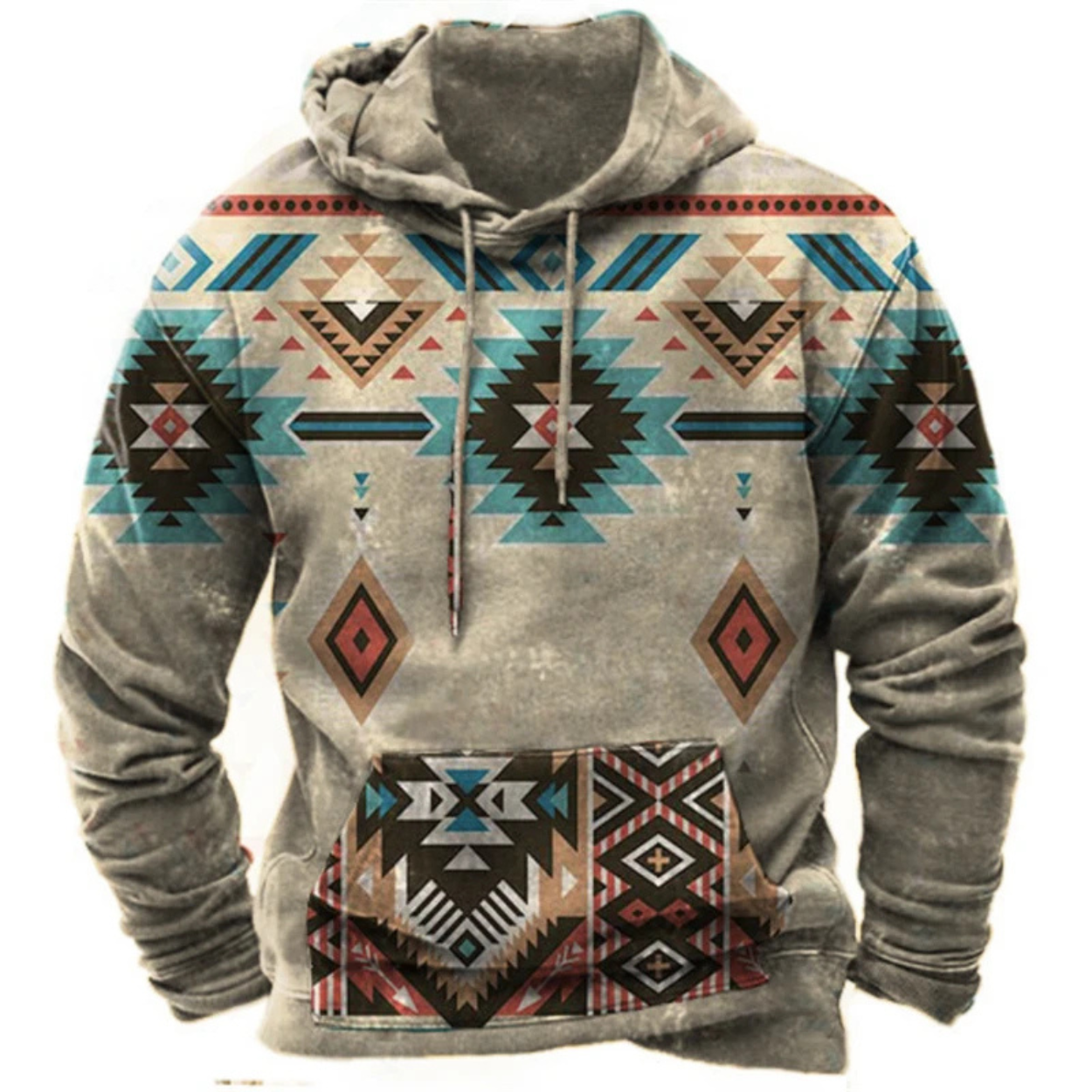 Bunter und bequemer Streetwear-Kapuzenpullover mit Aufdruck