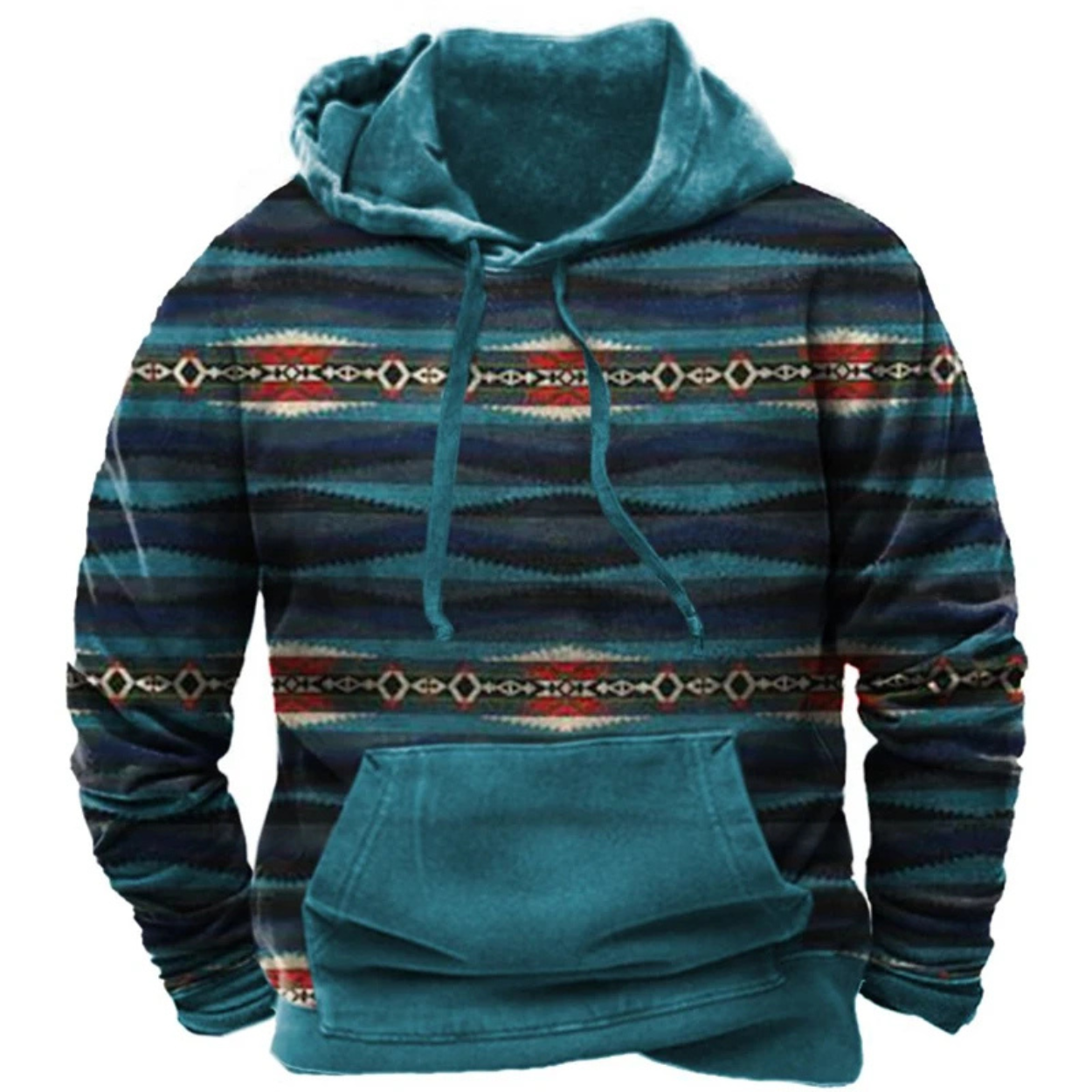 Bunter und bequemer Streetwear-Kapuzenpullover mit Aufdruck
