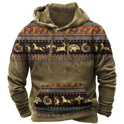 Bunter und bequemer Streetwear-Kapuzenpullover mit Aufdruck