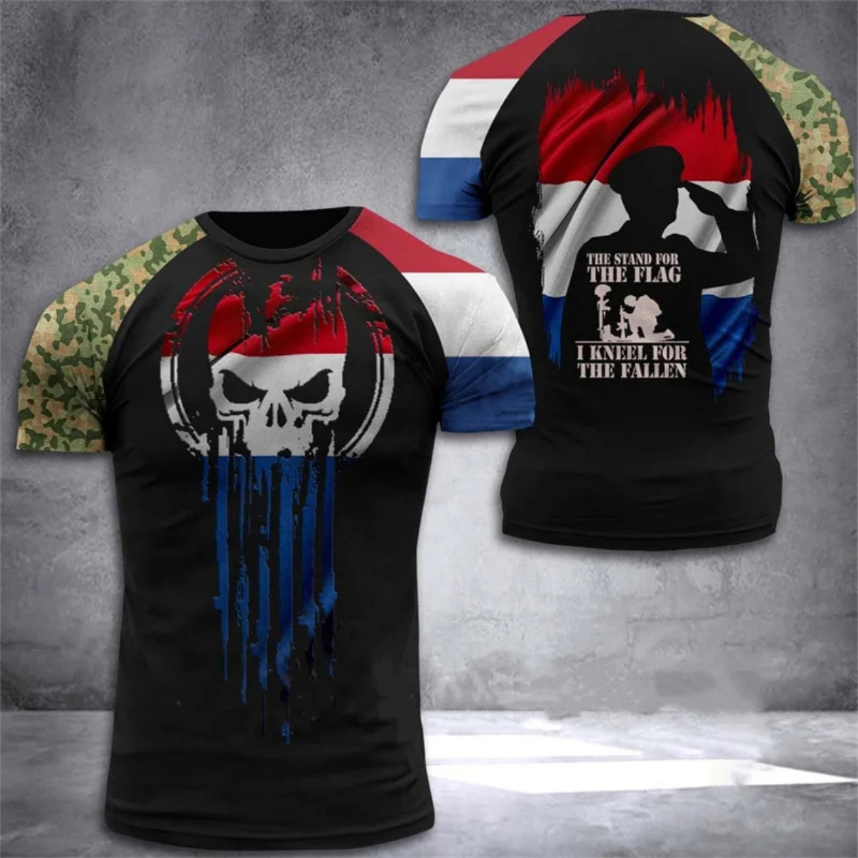 T-Shirt im Militär-Stil Tarnmuster für Herren