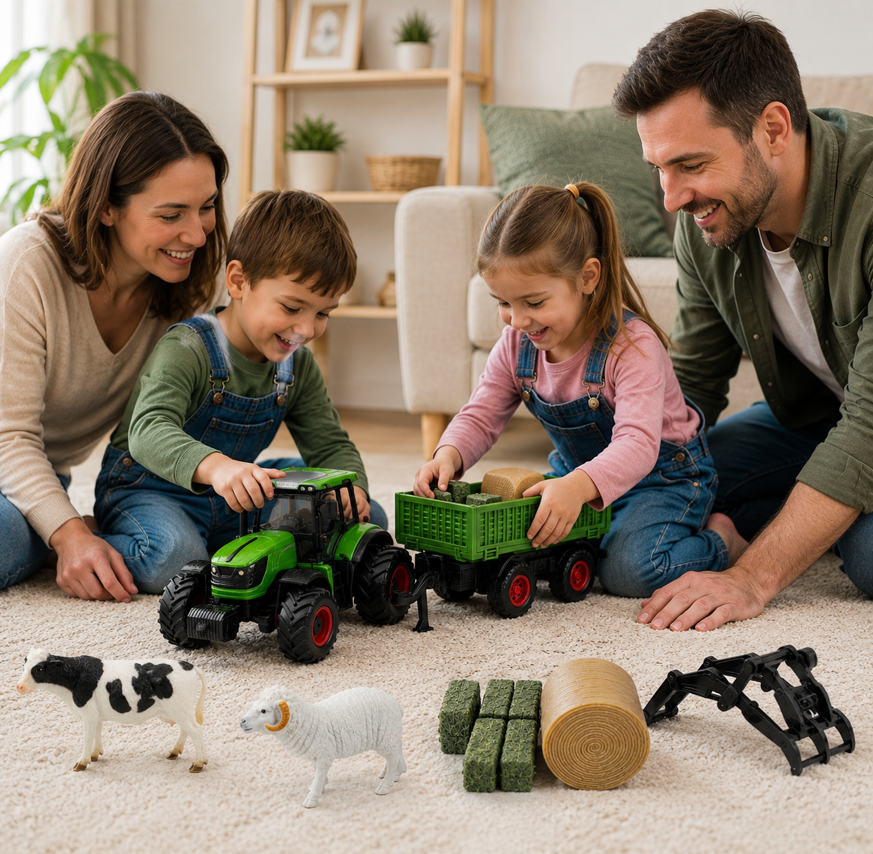RC-Traktor Spielzeug für Kinder mit Metallanhänger