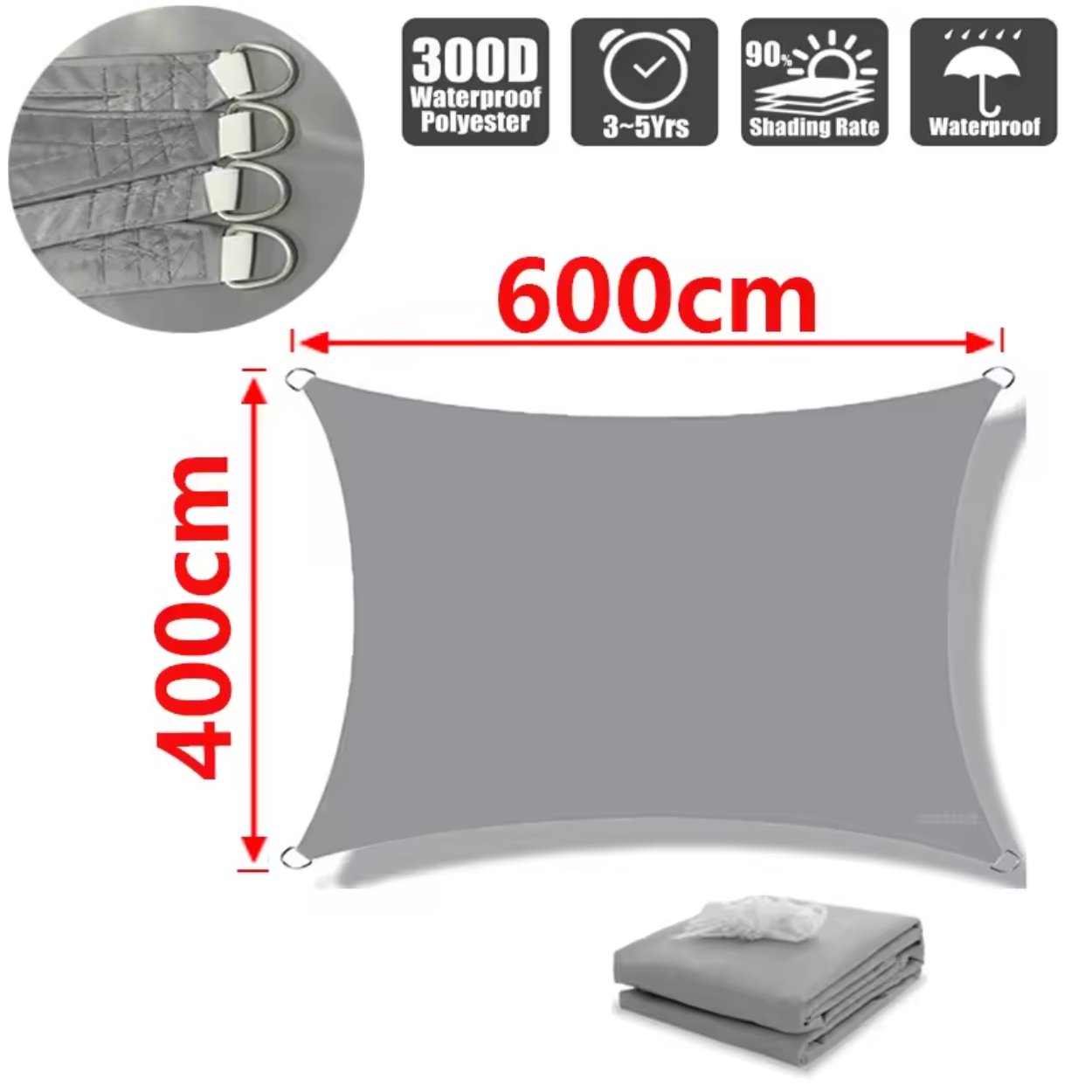 Wasserabweisendes, leichtes Polyester-Sonnensegel