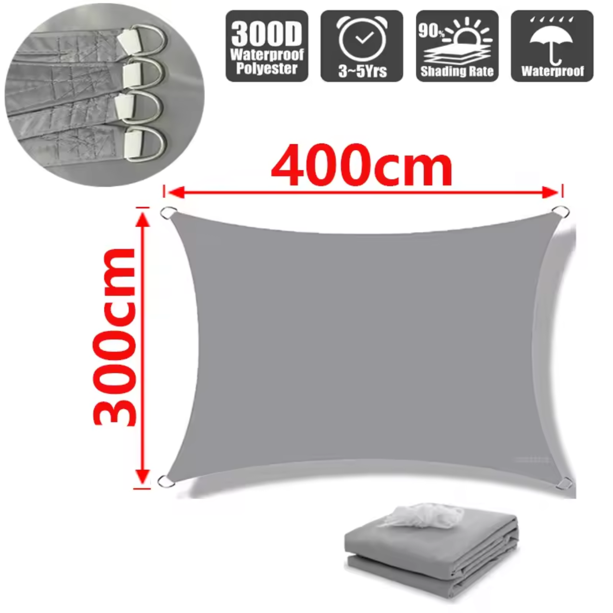 Wasserabweisendes, leichtes Polyester-Sonnensegel