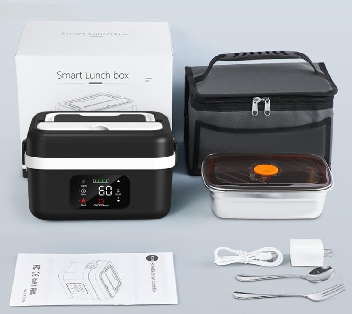 Tragbare Edelstahl-Wärmebox für das Mittagessen
