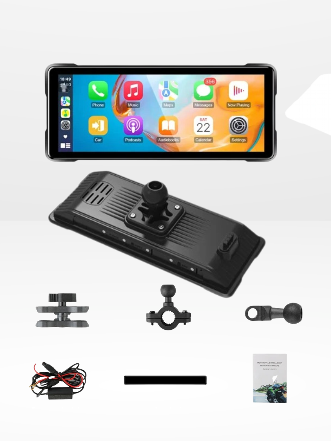 Wasserdichter und Universeller Motorrad-GPS-Bildschirm für CarPlay