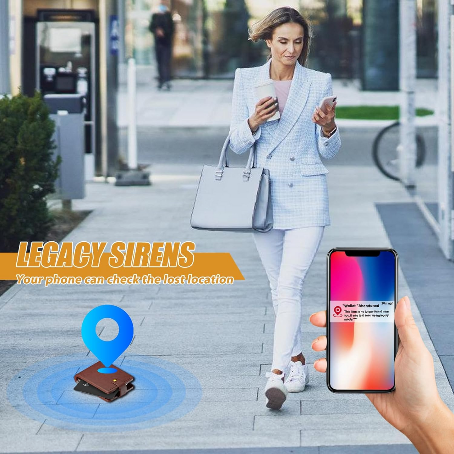 Marcherelle™ – Wiederaufladbare Portfoliokarte zur Nachverfolgung, Kompatibel mit Apple Find My