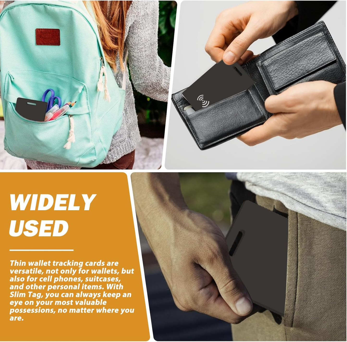 Marcherelle™ – Wiederaufladbare Portfoliokarte zur Nachverfolgung, Kompatibel mit Apple Find My